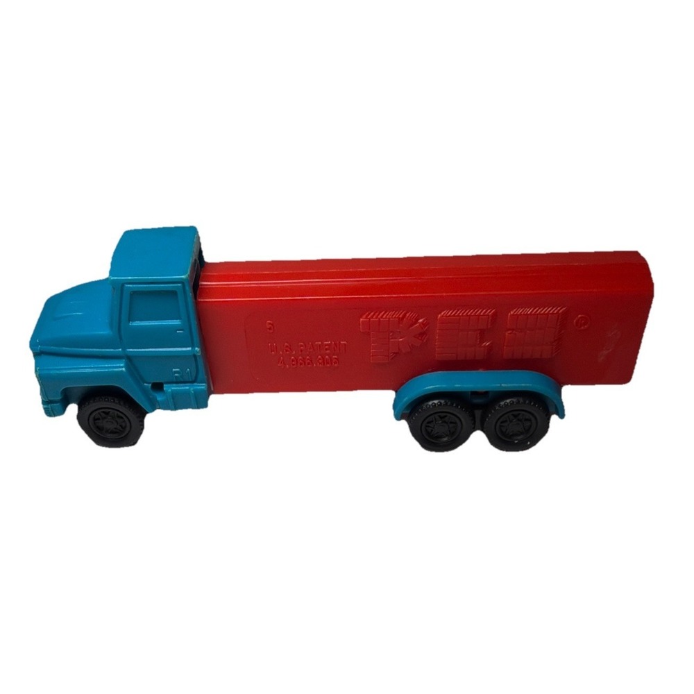 PEZ DISPENSER Semi Truck NO Feet  vintage  blue/red
